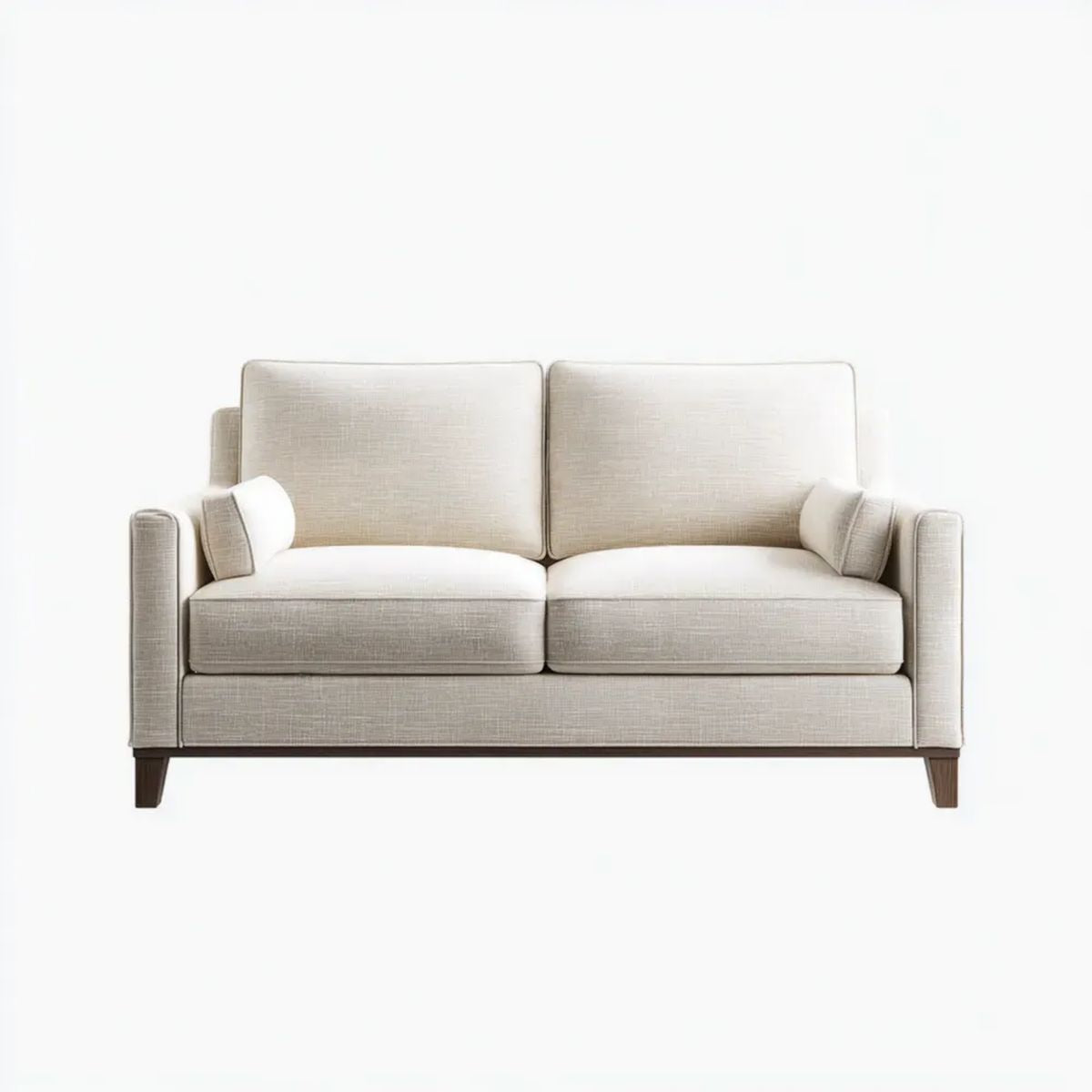 Dwuosobowa sofa beżowa z tapicerką poliestrową 170 x 85 x 88 cm