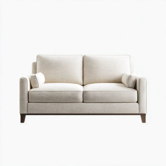 Dwuosobowa sofa beżowa z tapicerką poliestrową 170 x 85 x 88 cm