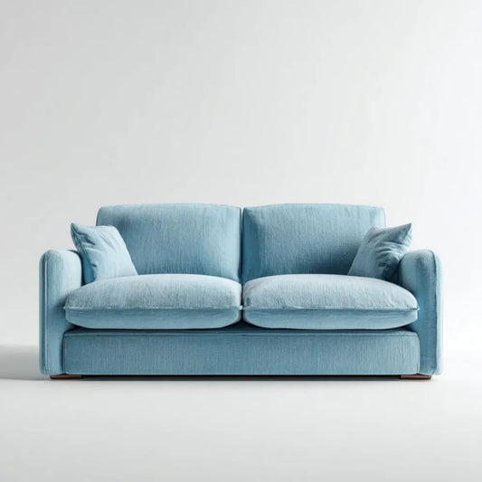 Dwuosobowa sofa jasnoniebieska z weluru poliestrowego 180 × 90 × 85 cm