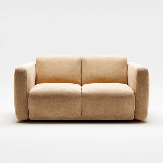 Beżowa sofa dwuosobowa z tapicerką z poliestru, 180 x 92 x 78 cm